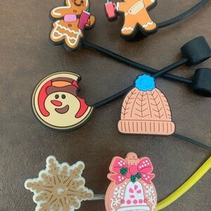 Christmas Stanley and Starbucks straw toppers